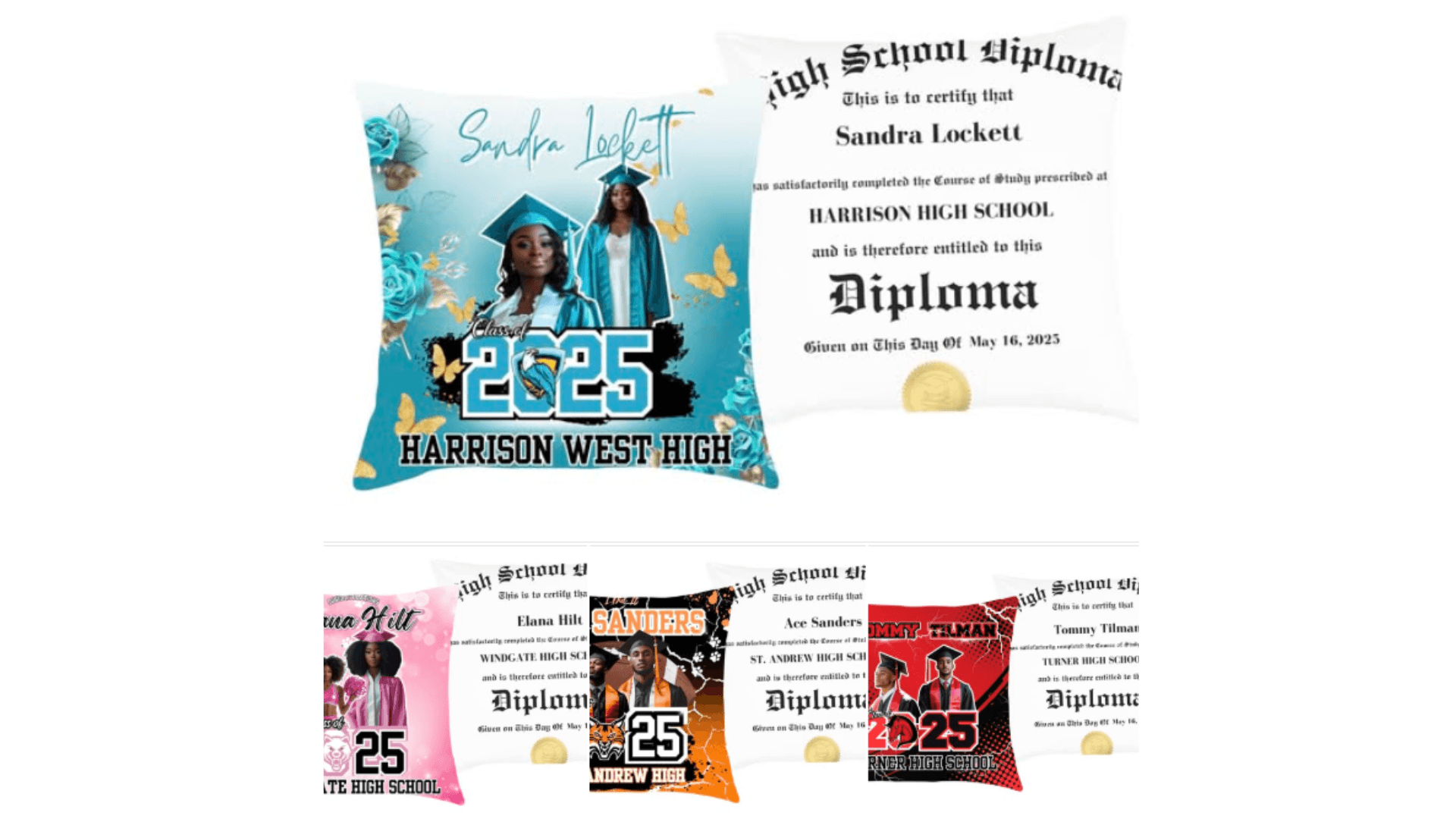 Editable 4pc Grad Pillow Bundle 