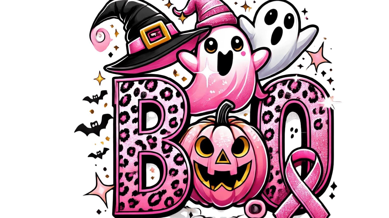 Free Pink BOO PNG | Halloween & Awareness Clipart
