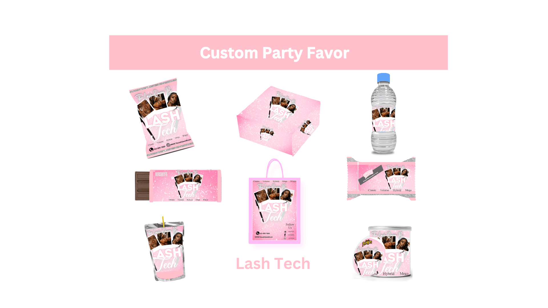 Editable Lash Tech Party Favor Bundle