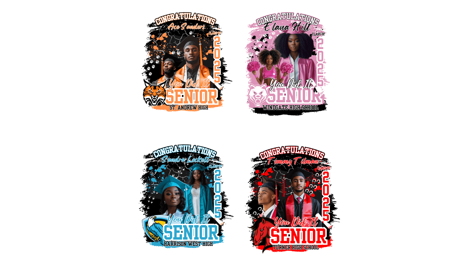 Canva Editable 4-pc Senior T-Shirt Bundle