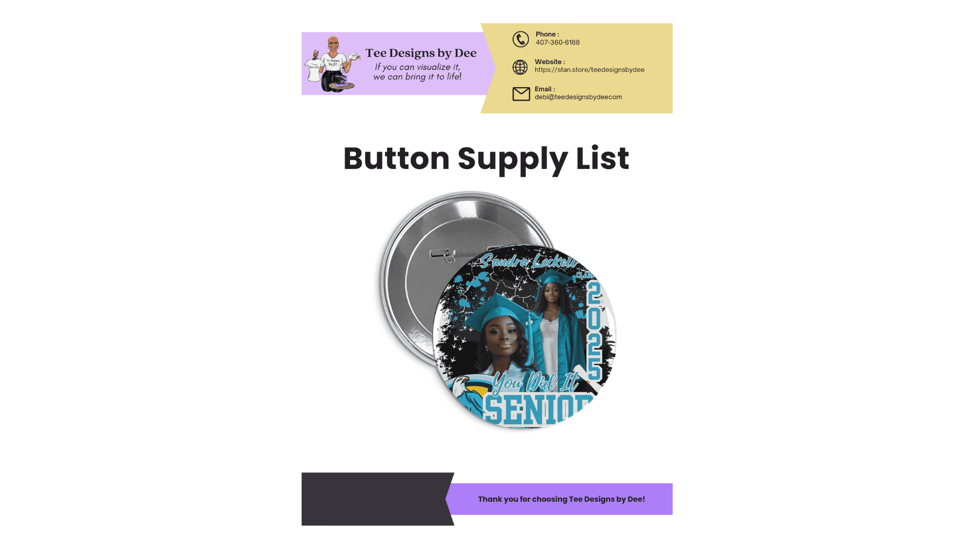FREE Button Supply List