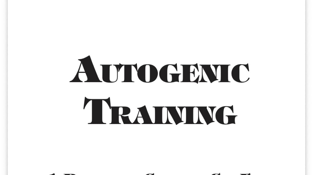 Autogenic Training - Karl Hans Welz