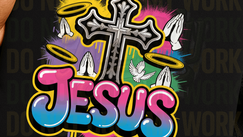 Jesus Retro Glow Design 