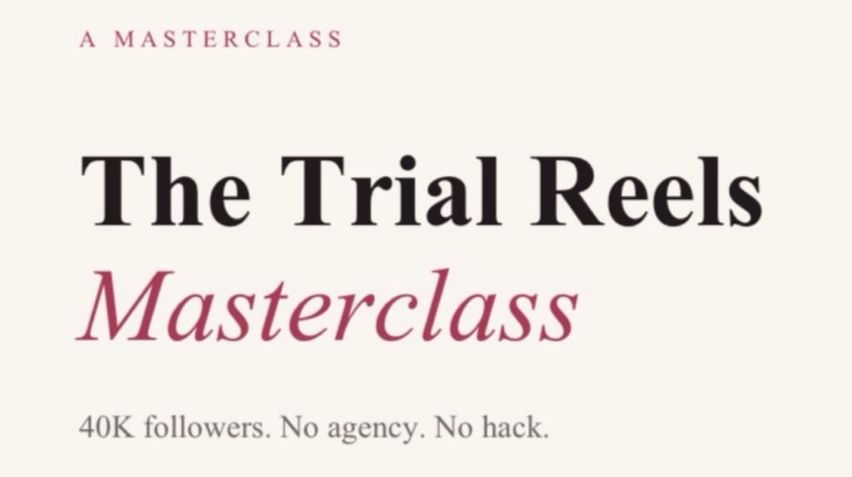 Trail Reels Masterclass 