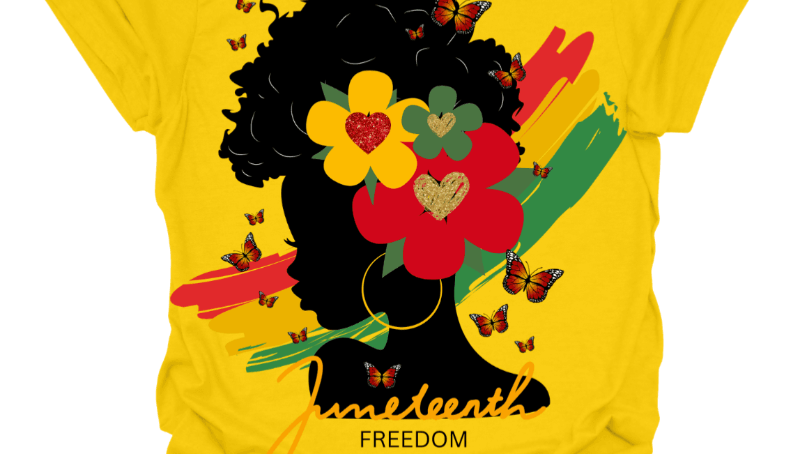 Juneteenth Butterfly Lady - Yellow