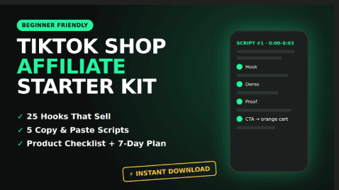 TikTok Shop Affiliate Starter Kit 🛒
