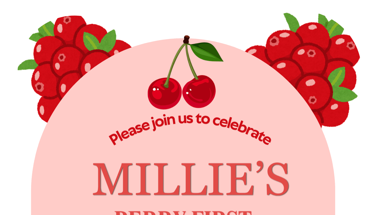 Berry First Birthday Invitation