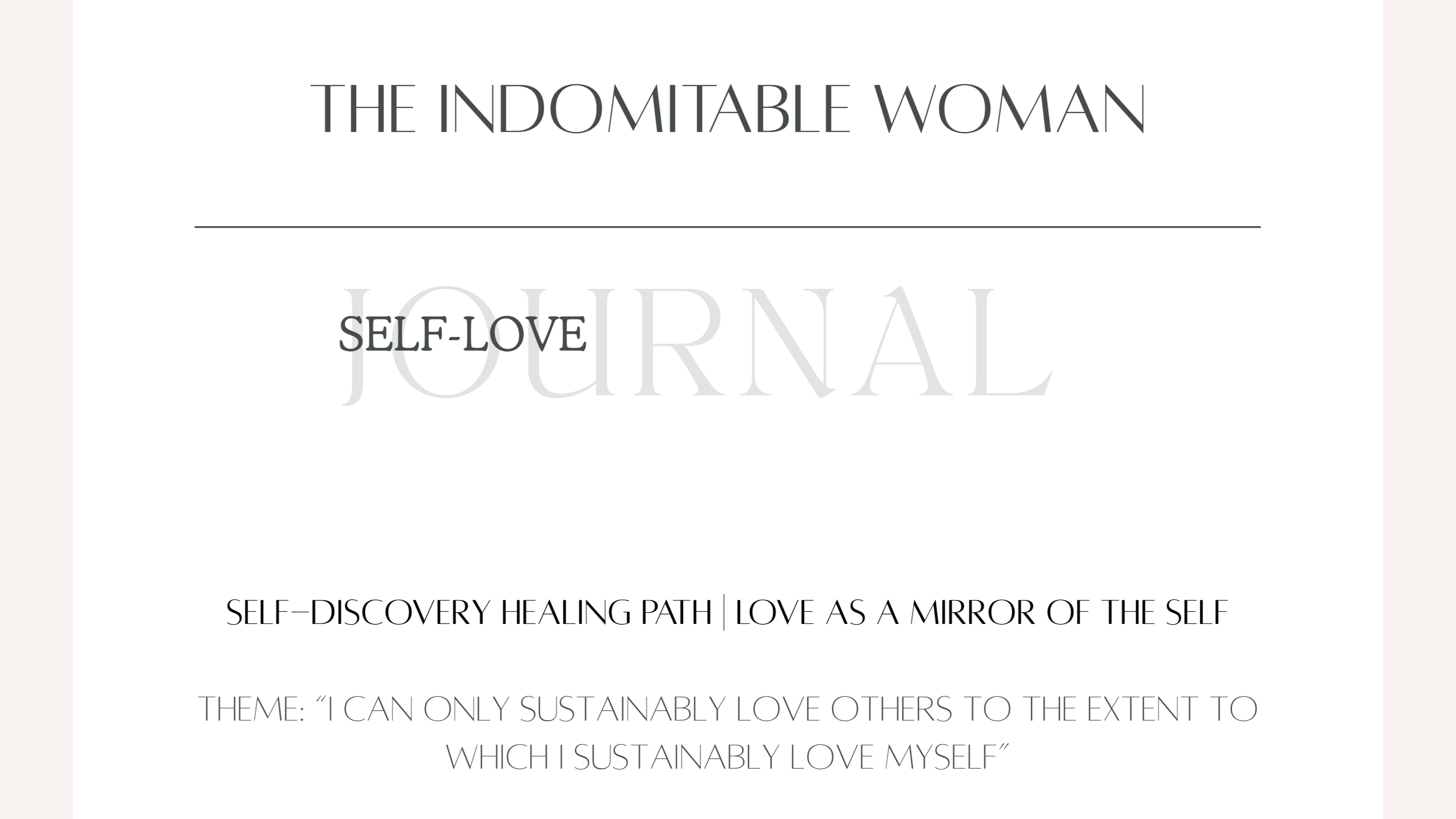 Learn how to LOVE YOURSELF! (Week 1)