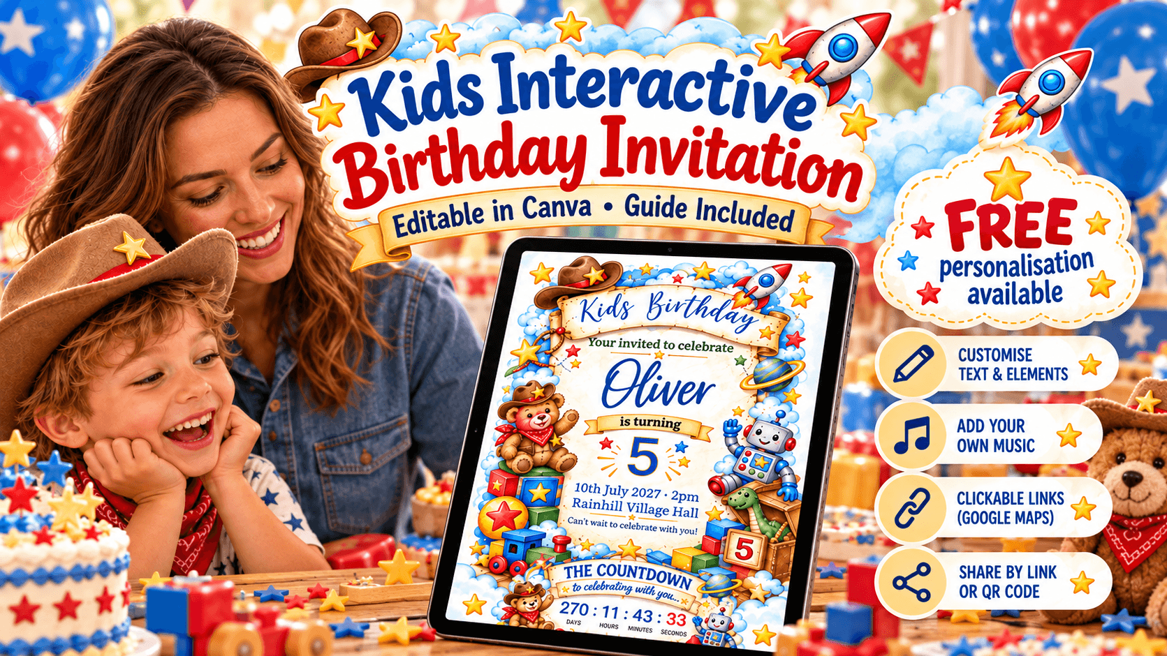 Kids Interactive Birthday Invitation