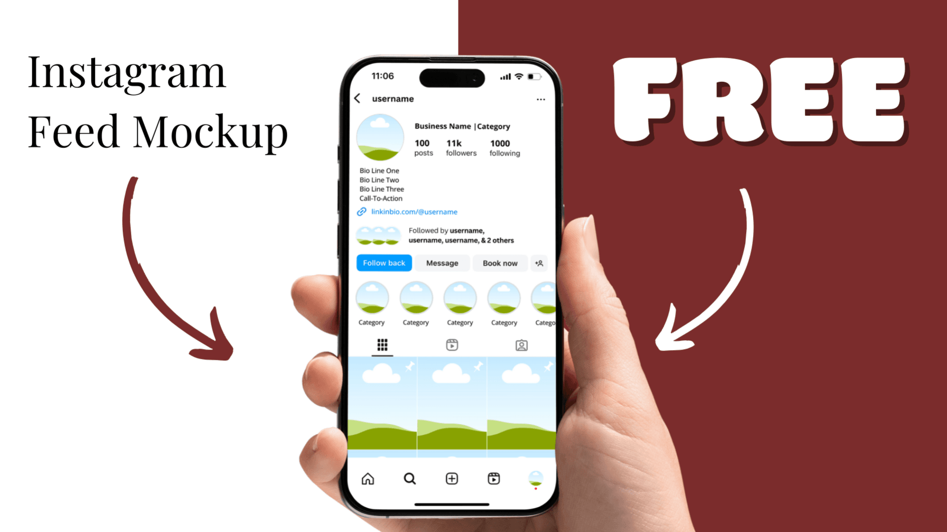 Get this FREE Instagram Feed Mock-up Template!