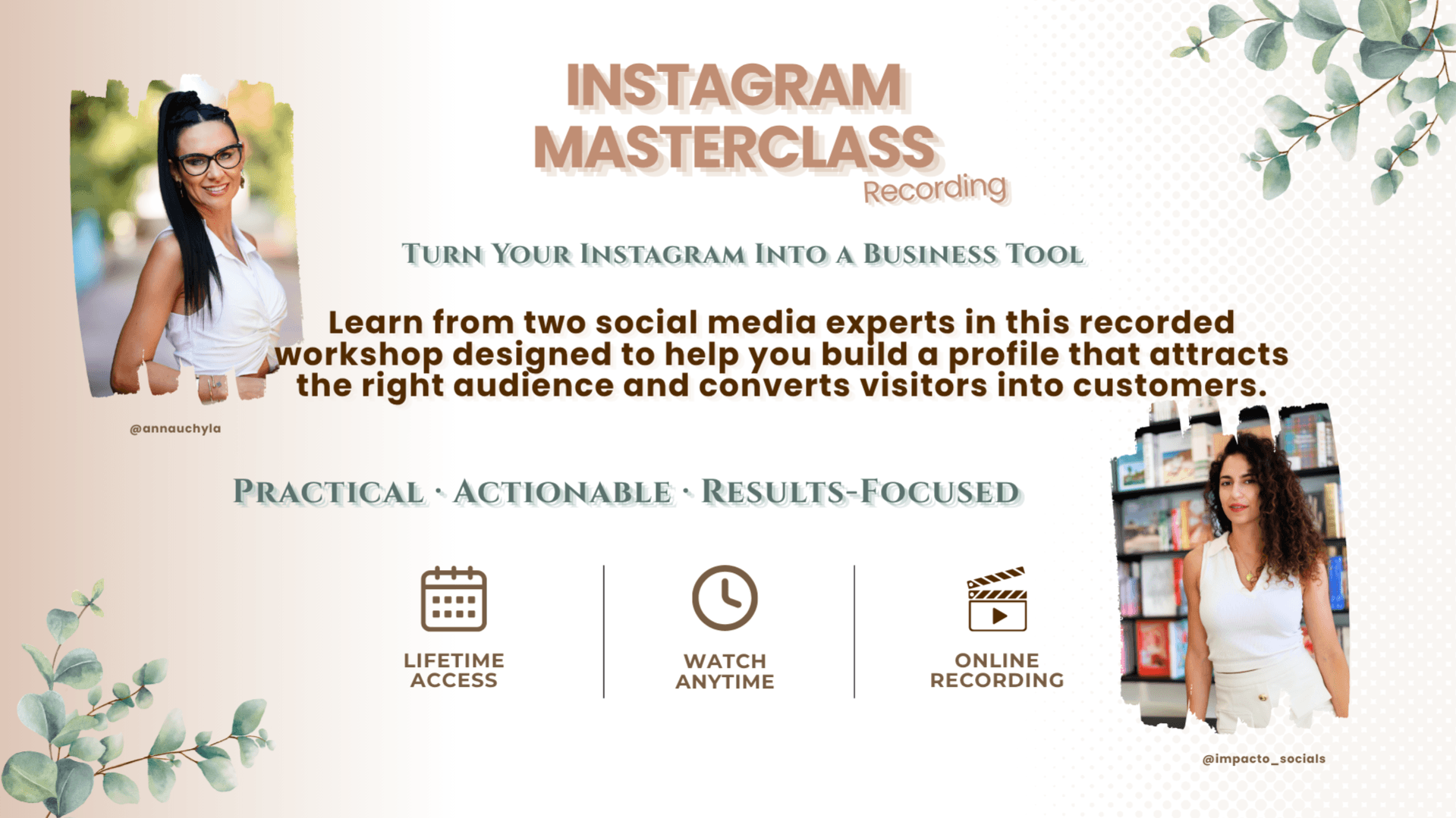 INSTAGRAM MASTERCLASS (Recording)