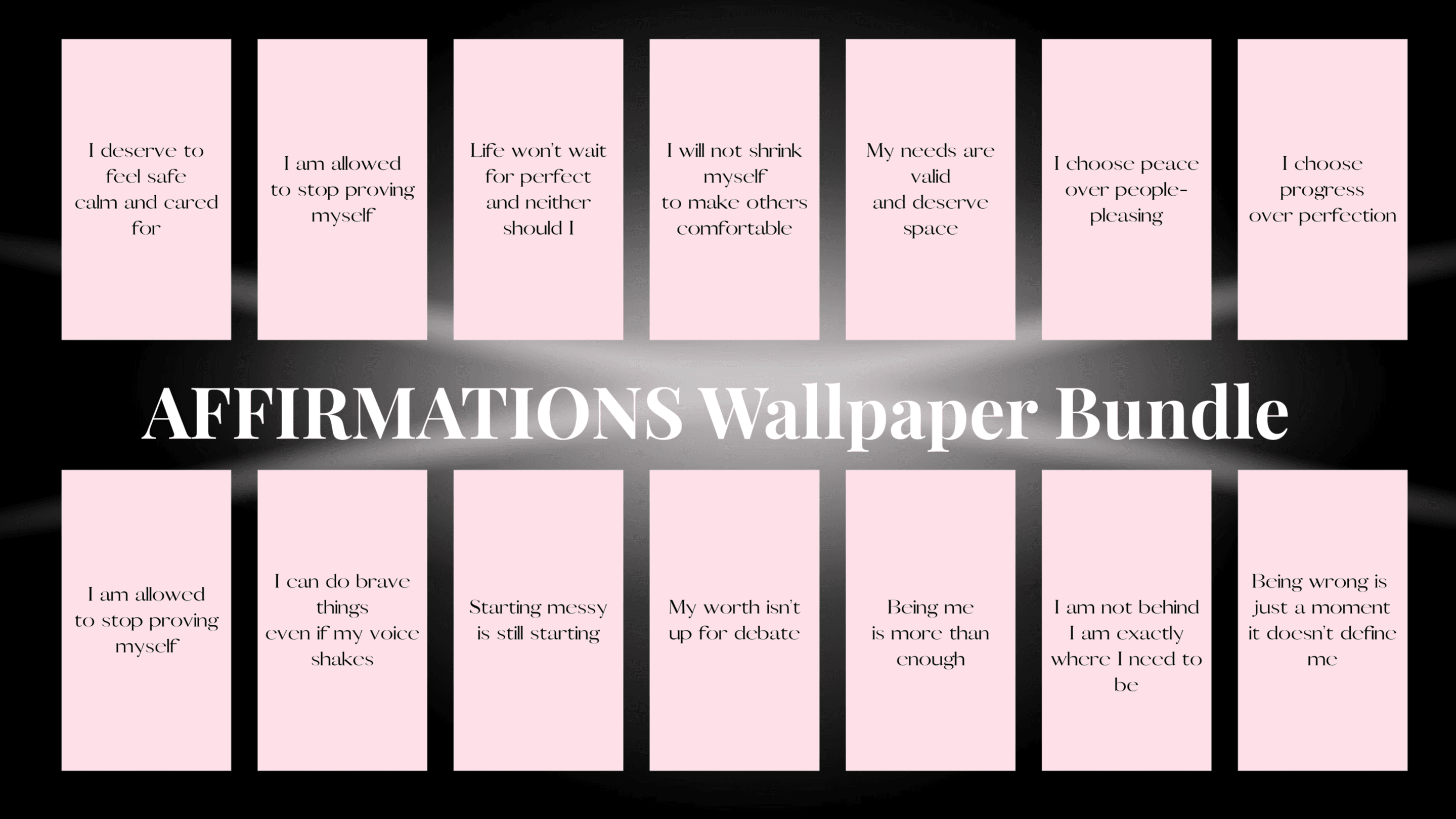 Self-Worth Affirmations Wallpaper Bundle