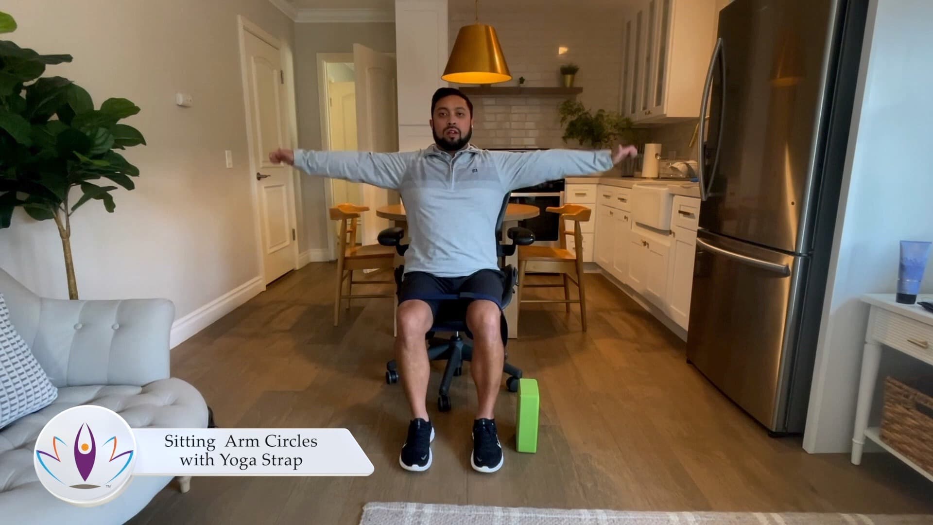 Sitting Arm Circles with Yoga Strap