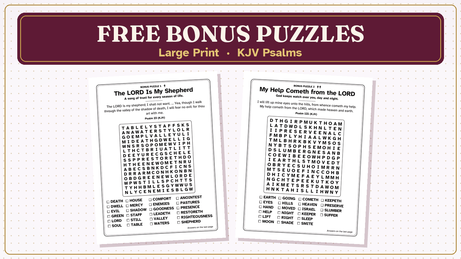 Free Bonus Puzzles + New Book Alerts