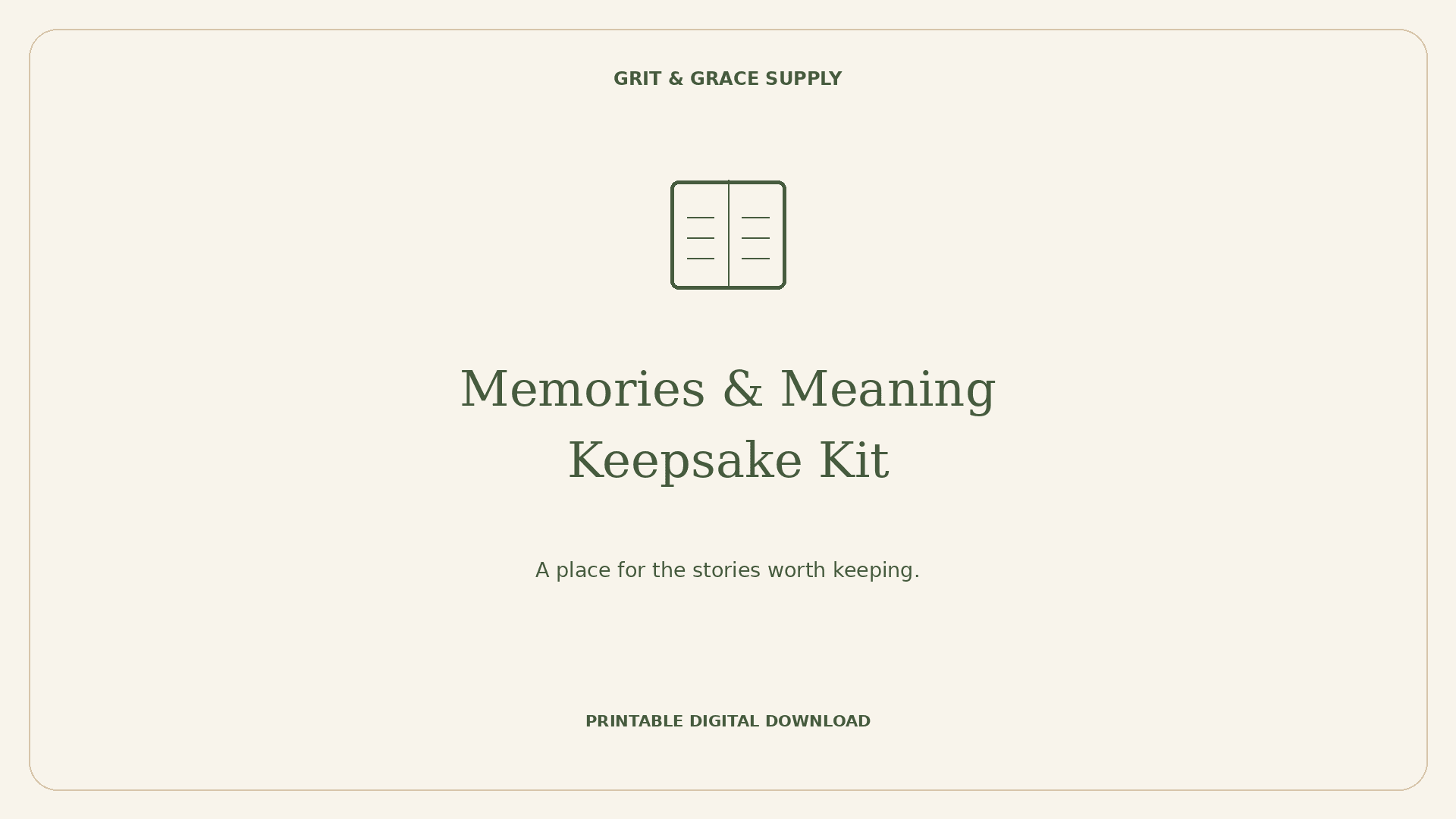 Memories & Meaning Keepsake Kit