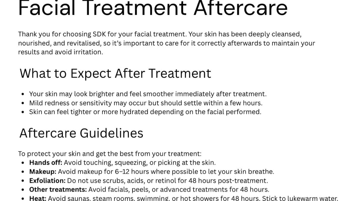 Aftercare Guide