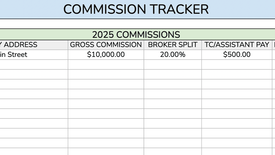 Real Estate Agent Commission & Budget Tracker