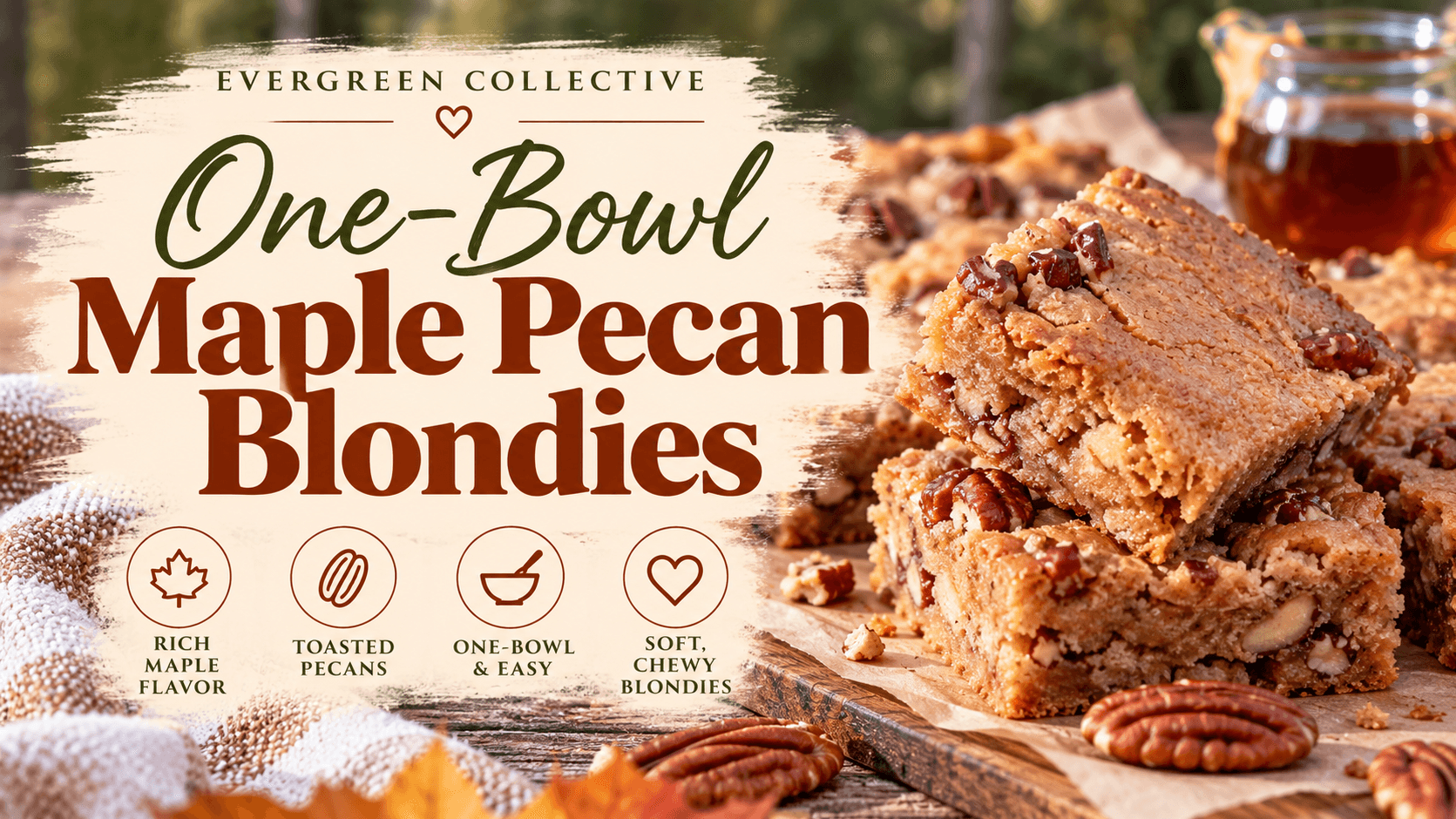 One-Bowl Maple Pecan Blondies Recipe