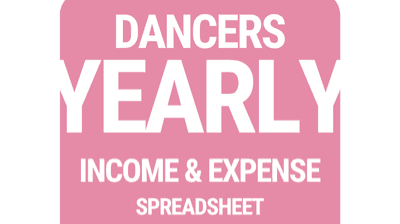 Dancer income and expense tracking spreadsheet