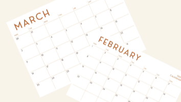 Get my FREE printable March 26-Feb 27 calendar now