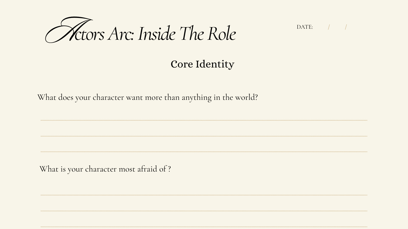 Actors Arc : Inside the Role Build Real character