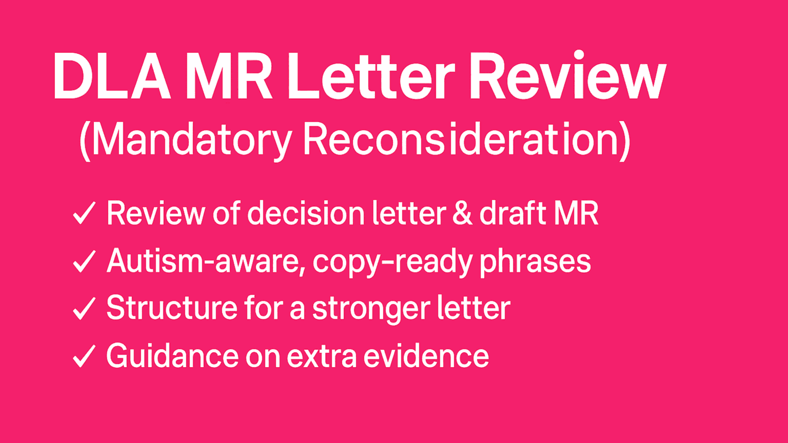 DLA MR Letter Review (Mandatory Reconsideration)