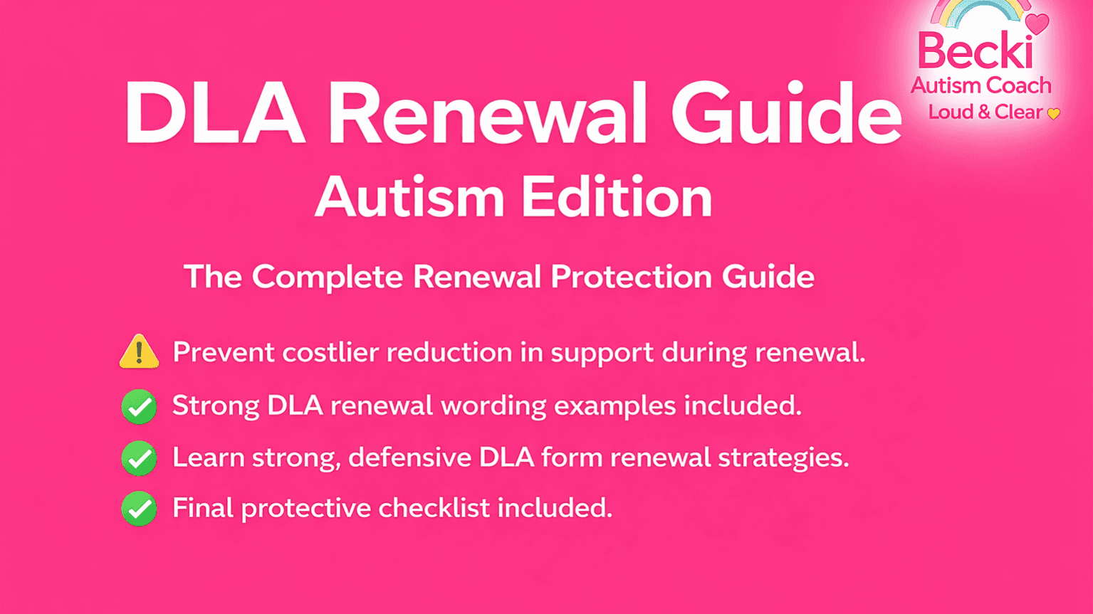 DLA Renewal Guide – Autism Edition