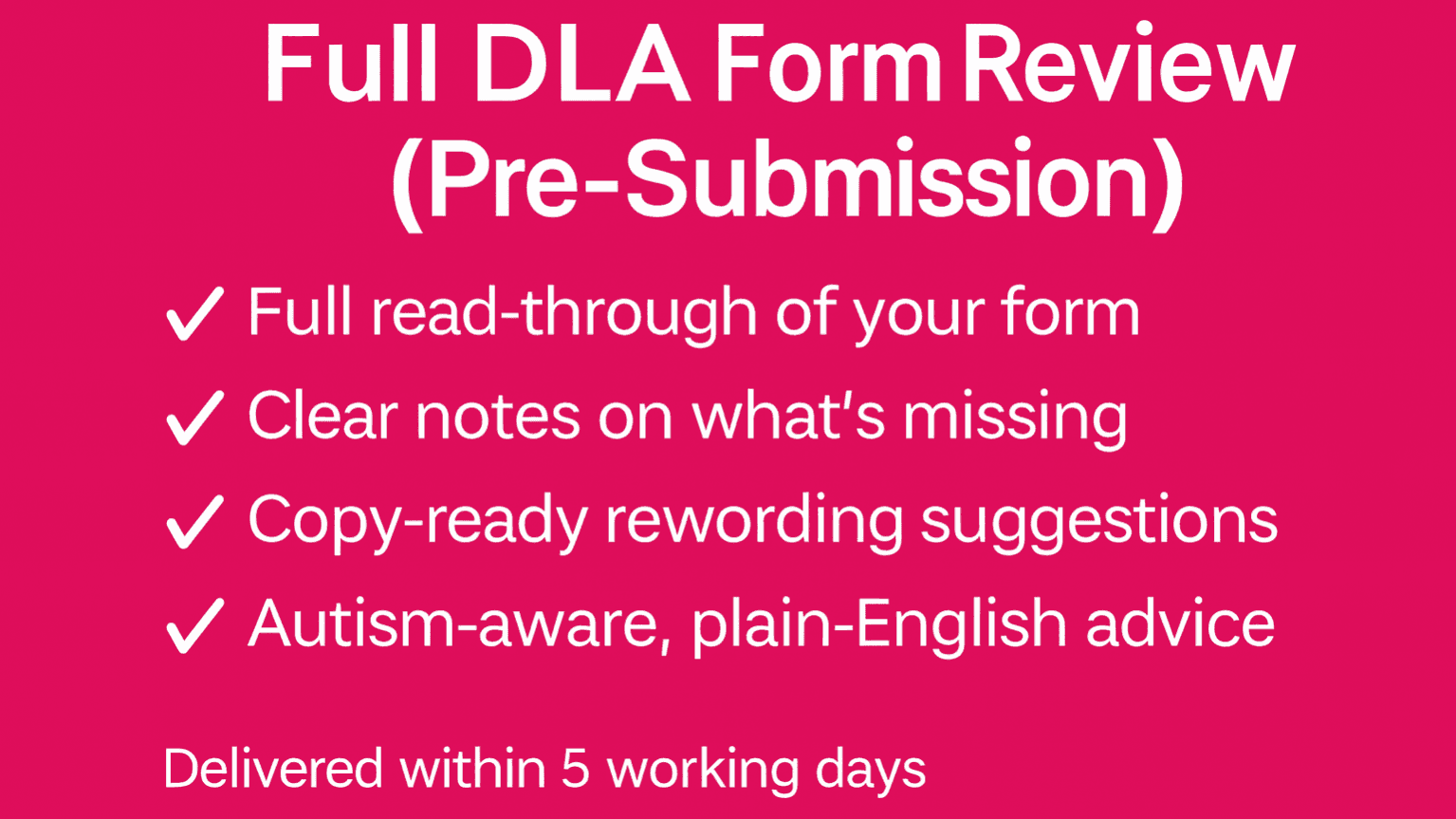 Full DLA Form Review (Pre-Submission)