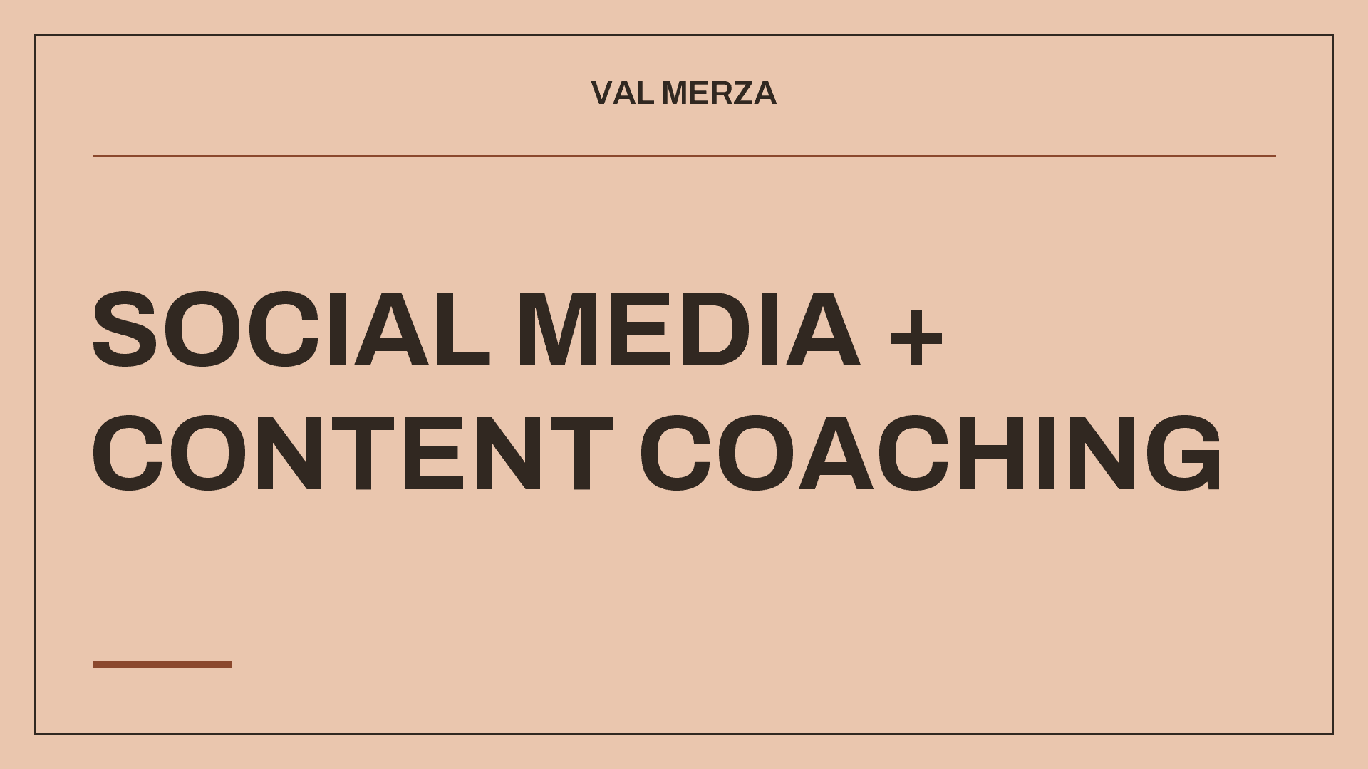 Social Media & Content Coaching