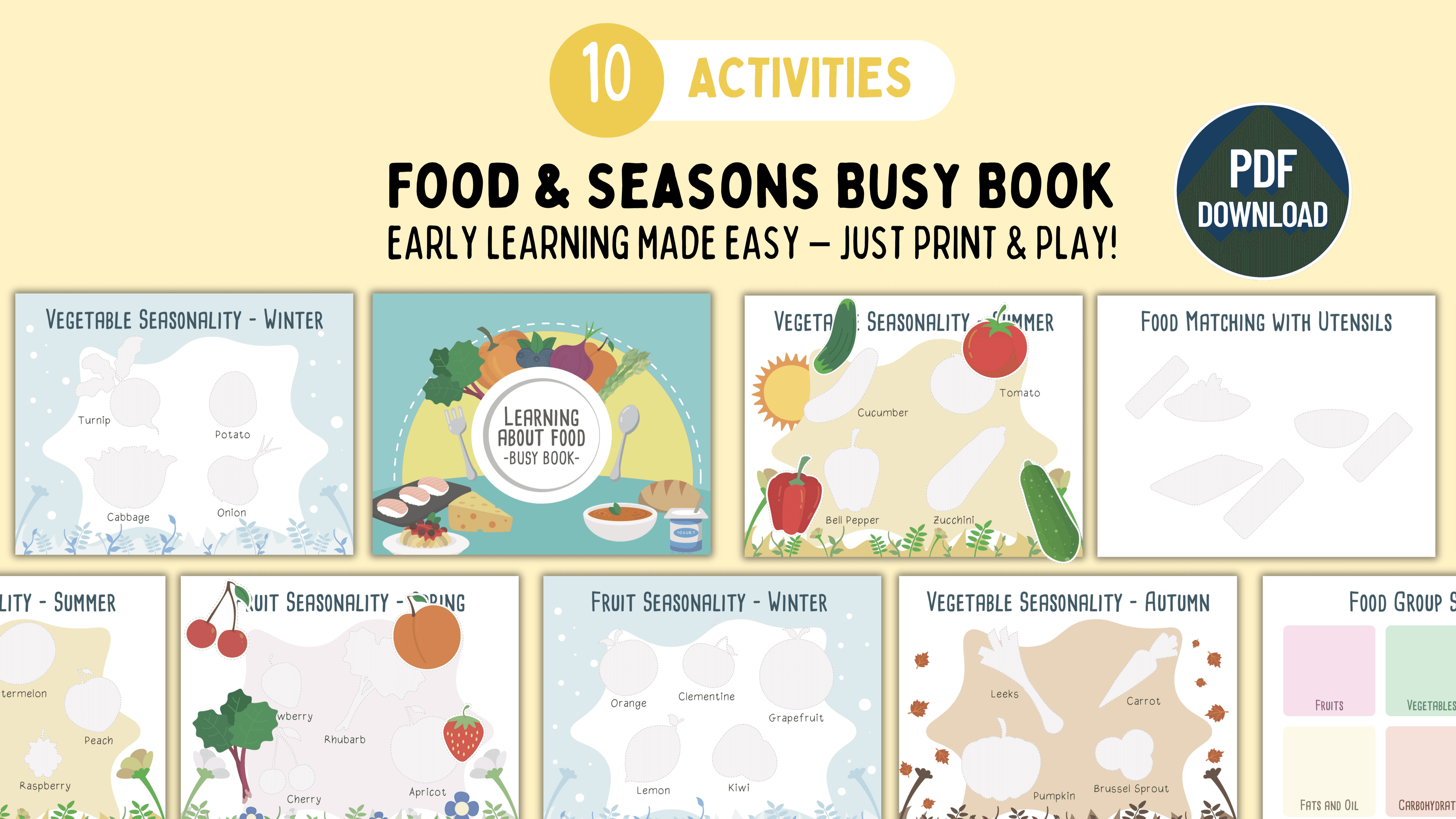 Get The Food & Seasons Busy Book (Ages 1–5) 