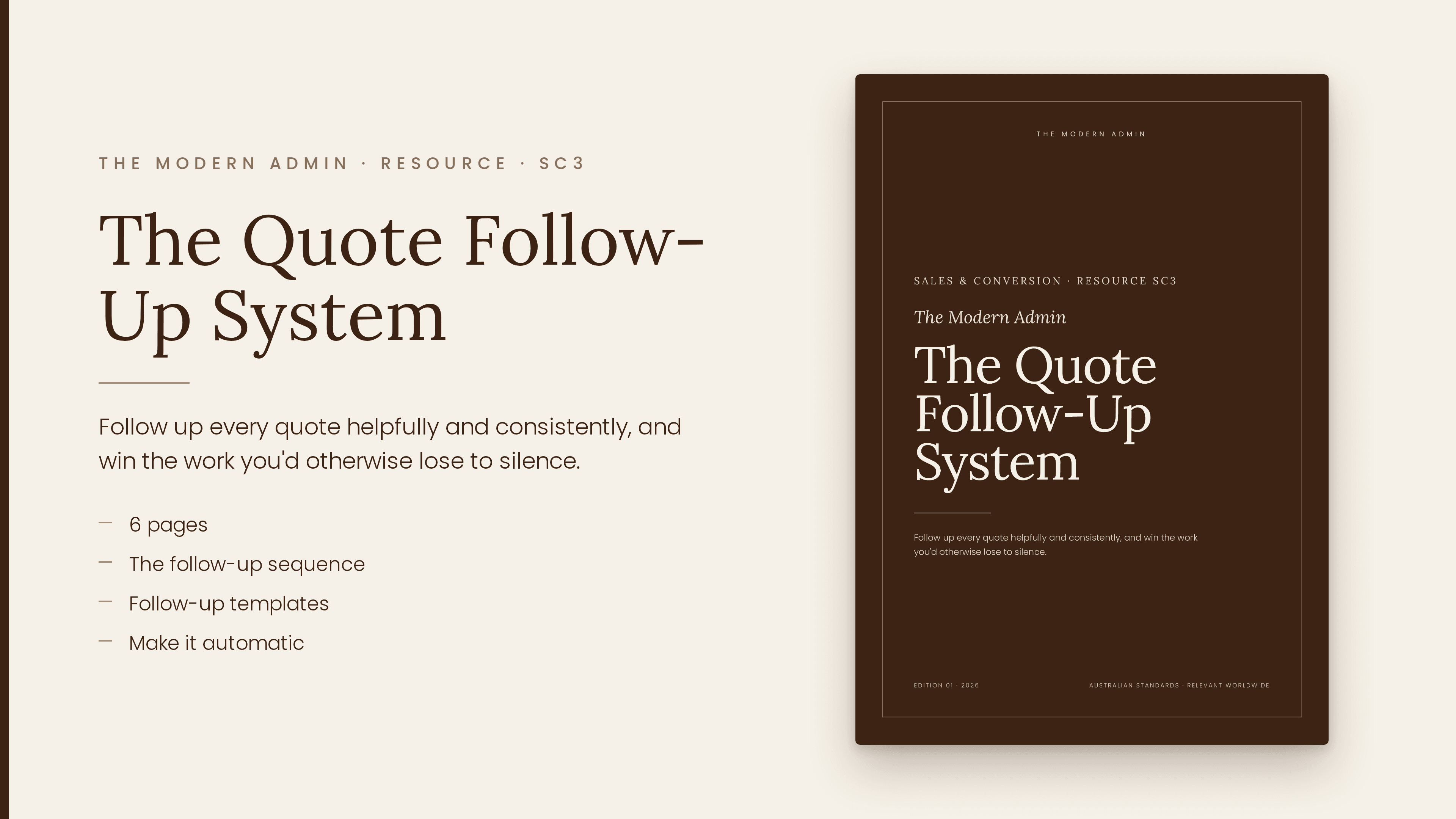 The Quote Follow-Up System