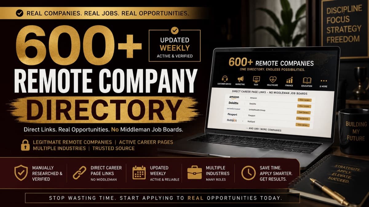 600+ Legit Remote Company Directory