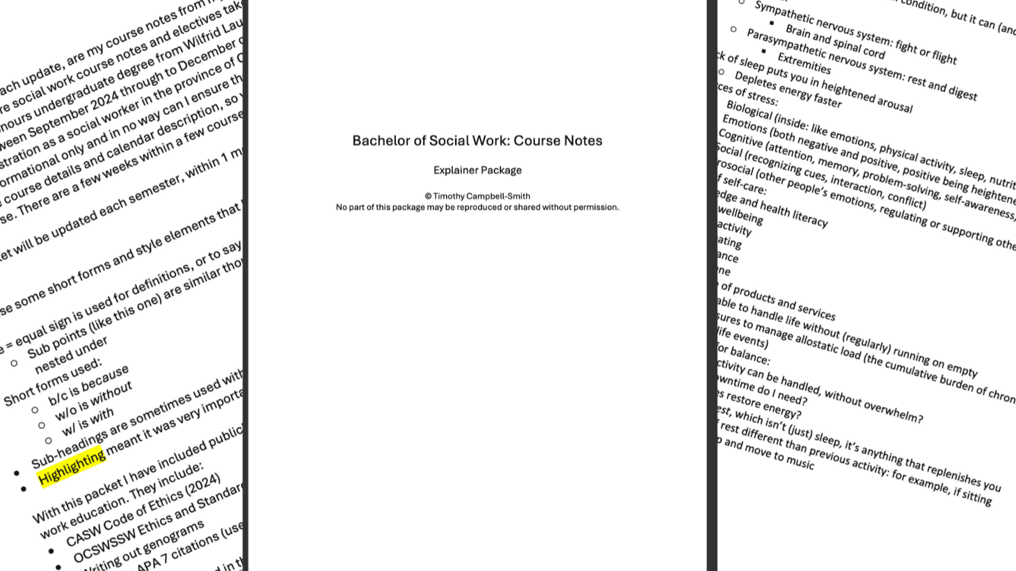 Buy my university notes [Bachelor of Social Work]
