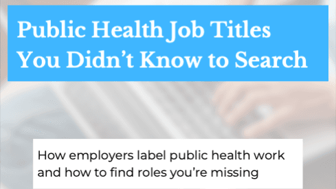Public Health Job Titles You Know to Search