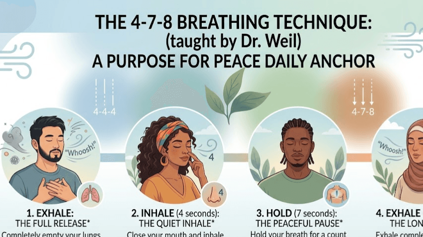 Get Free Guide- Poster9! 4-7-8 breathing technique