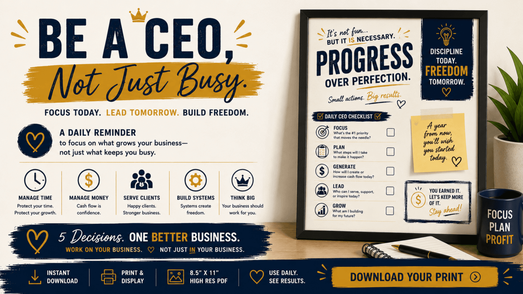 CEO Motivational Office Print