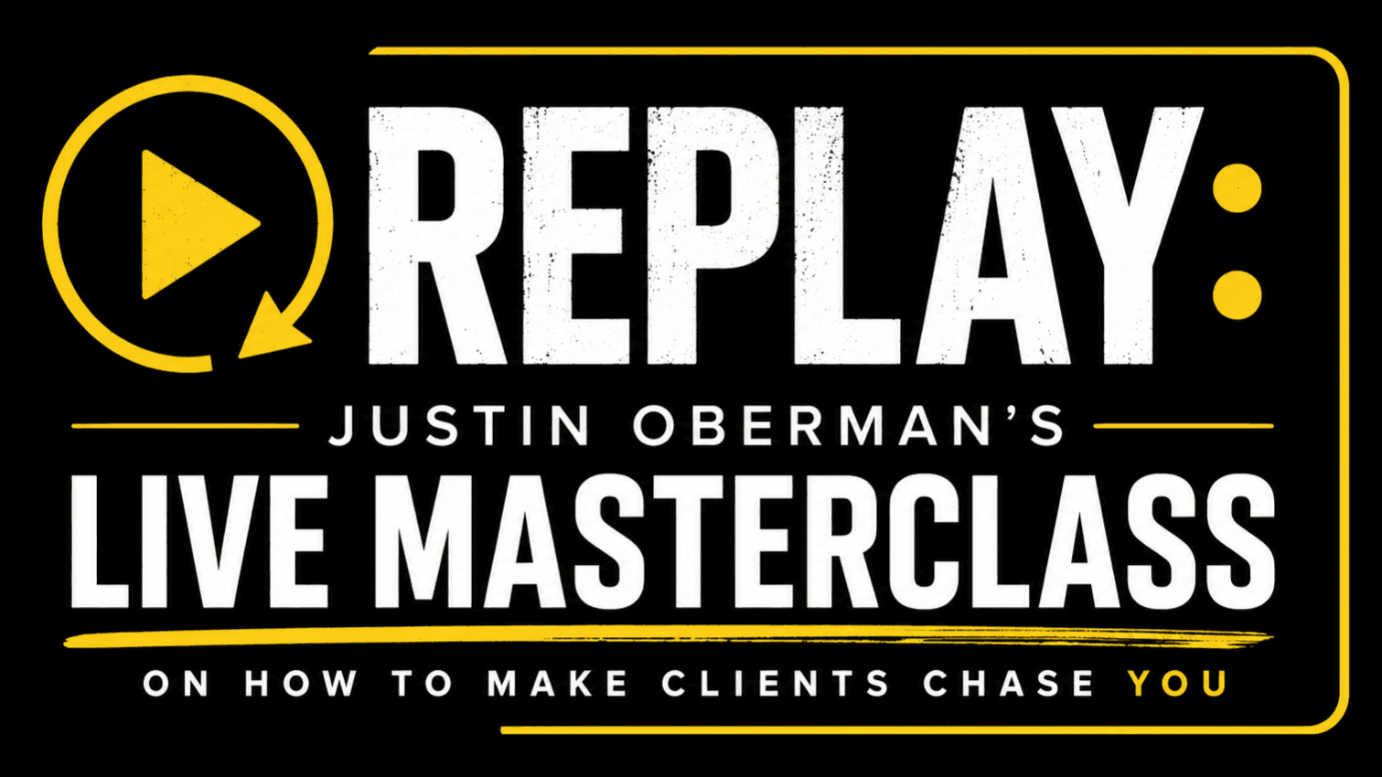 REPLAY: Justin Oberman's Live Masterclass