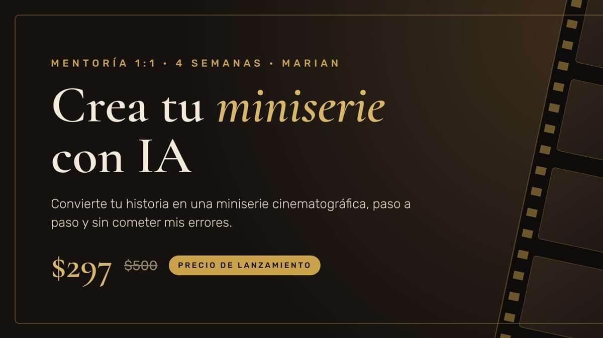 Mentoría 1:1: Crea tu miniserie con IA 