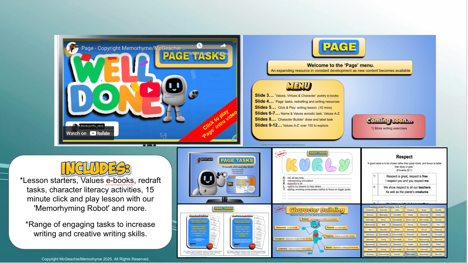 Values Literacy - 'Page' section KS2 (7-11yrs)