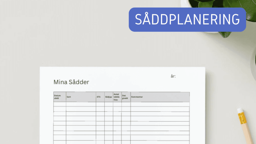 Planera dina sådder med min såmall