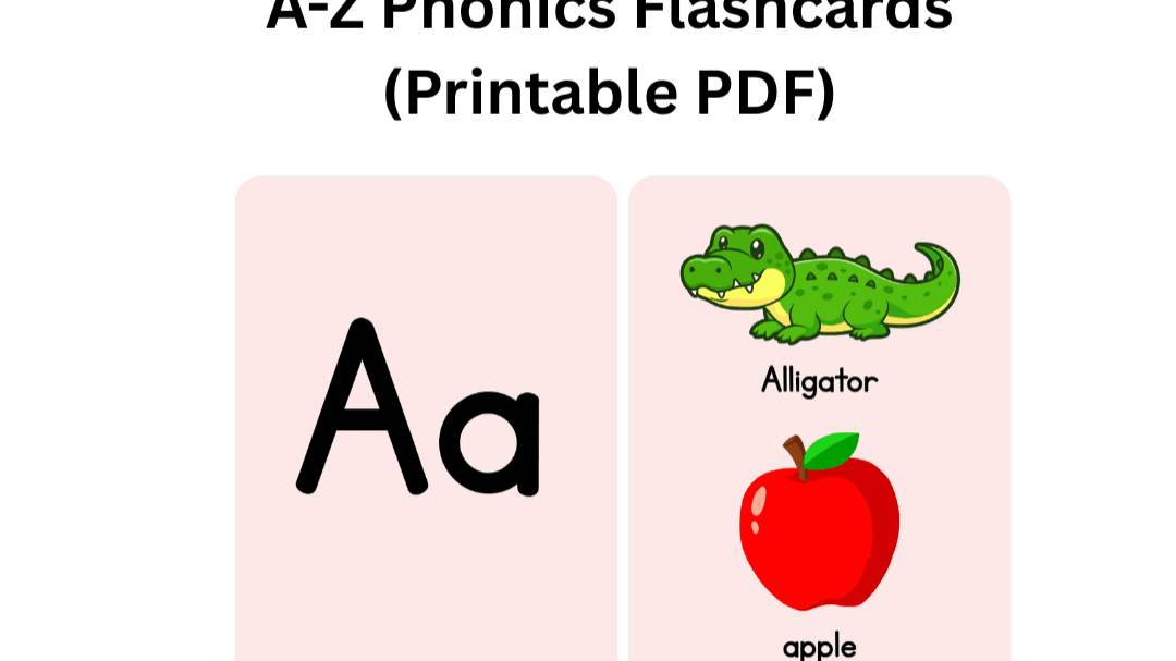 A-Z Phonics Flashcards (Printable PDF) - Pink