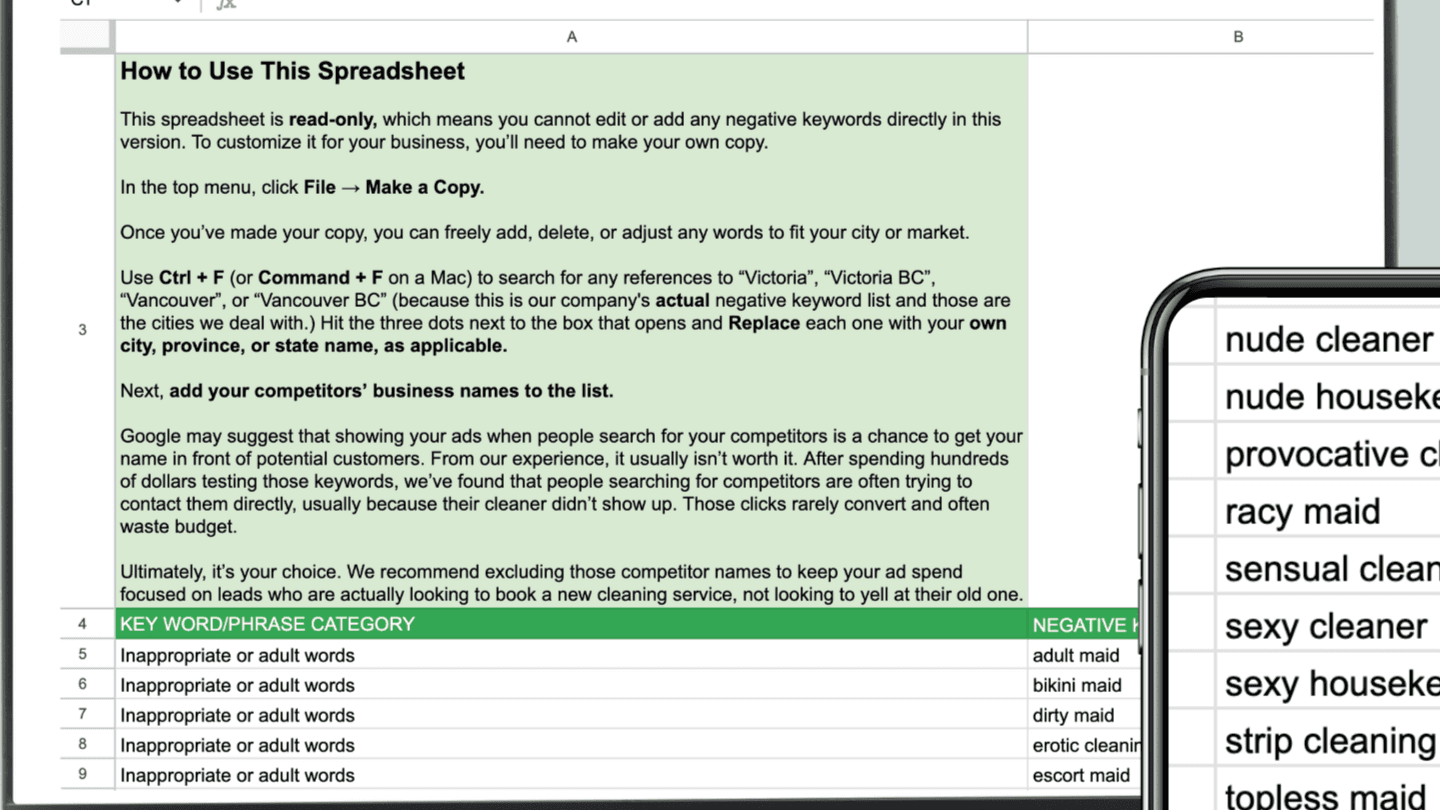 Google PPC Ads Negative Keyword List