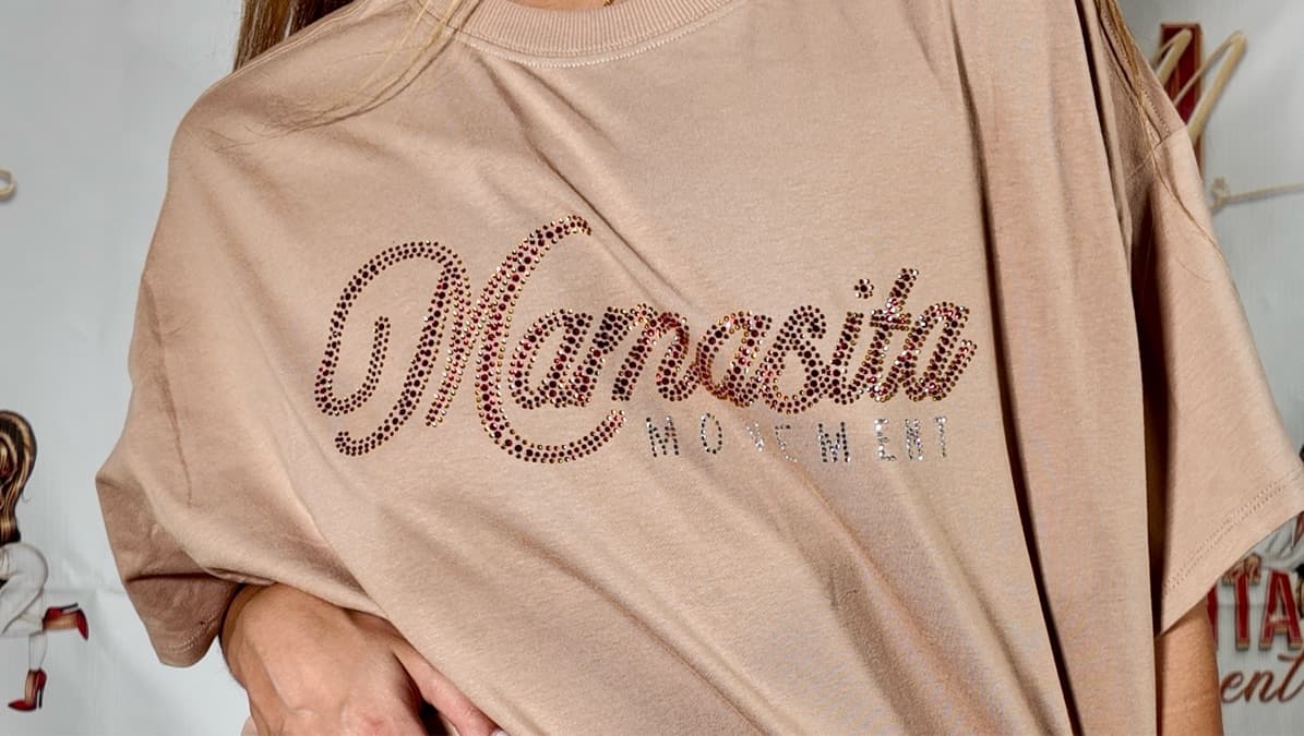 Glitz & Glam Oversized Tee (Tan)