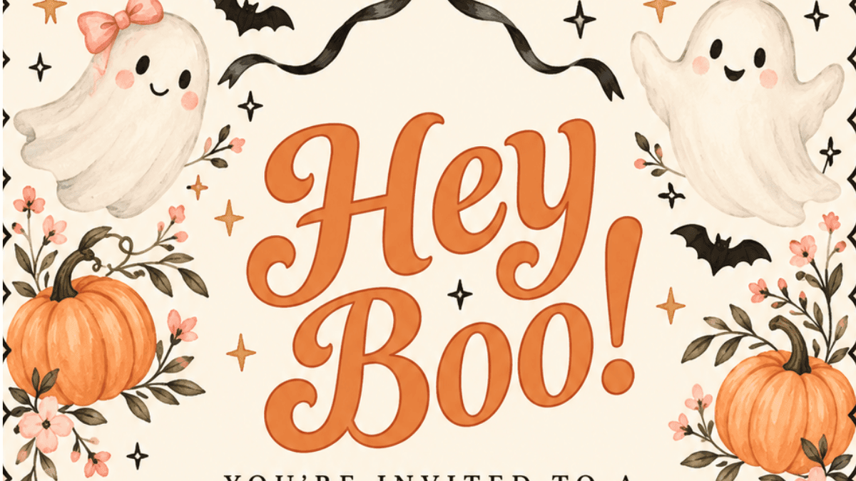 Halloween Hey Boo Digital Download Invitation
