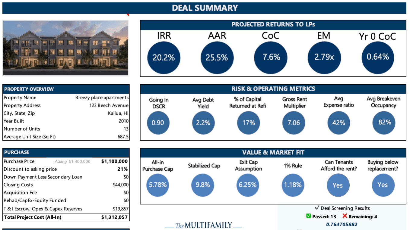 👉 Get My Multifamily Deal Analyzer Template
