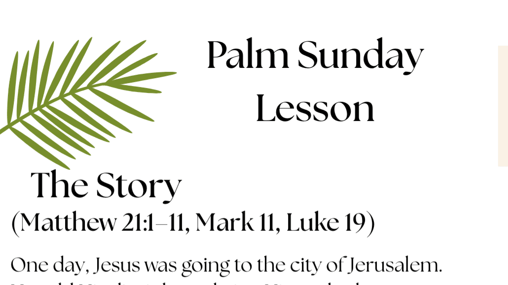 Palm Sunday Lesson