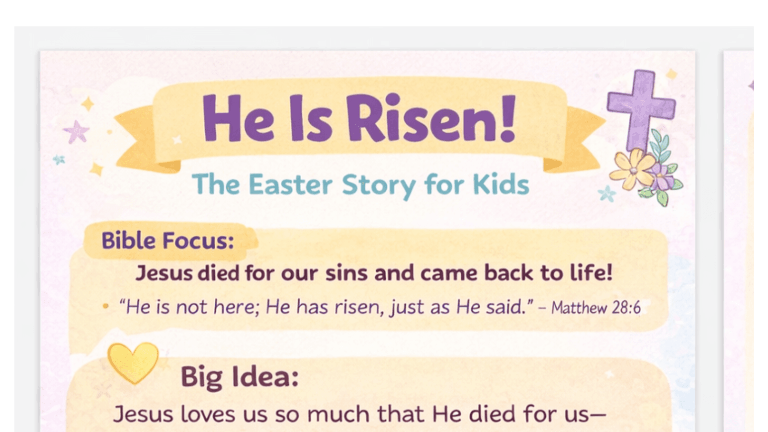 Easter Story Page