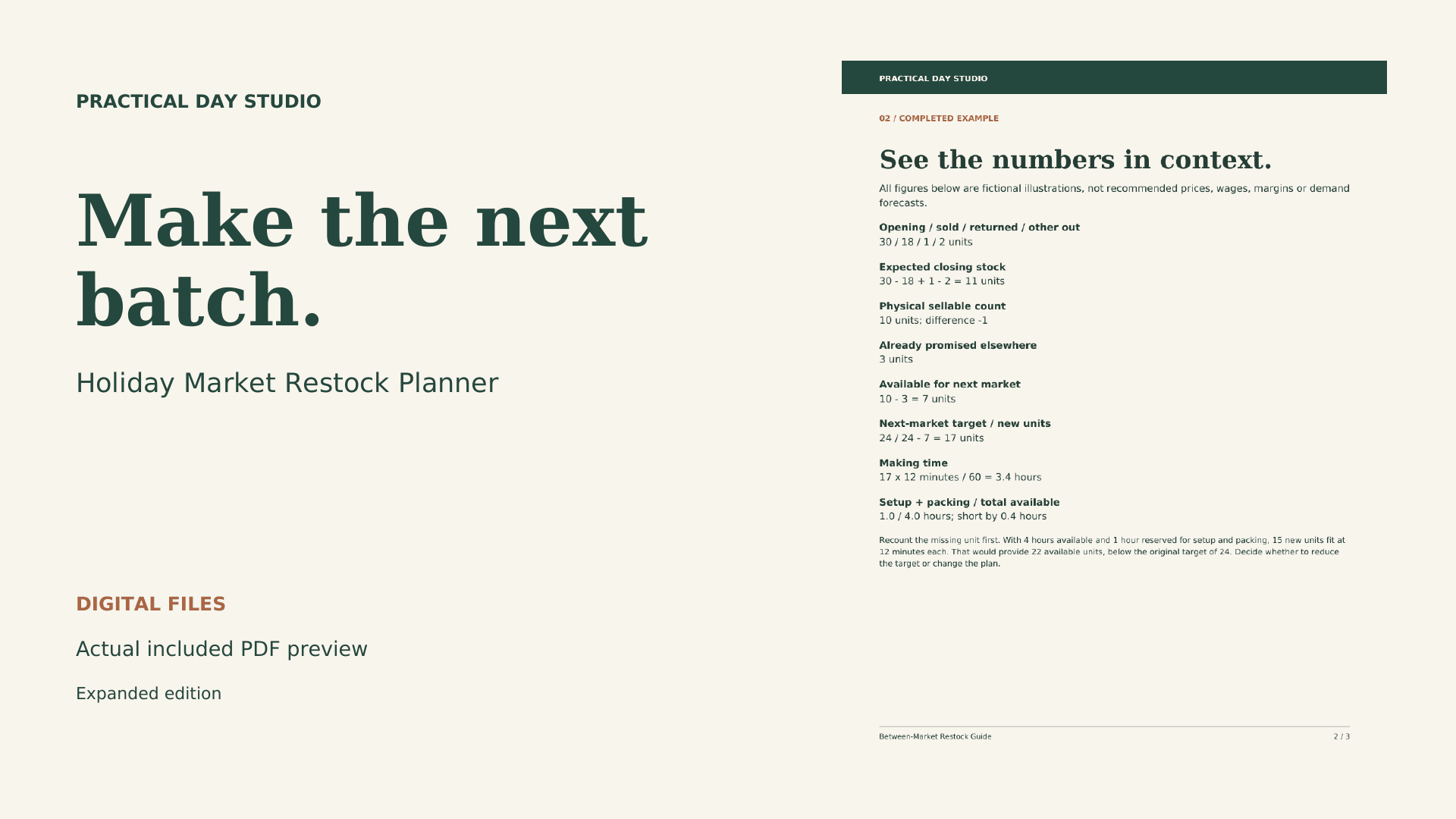 Holiday Market Restock Planner