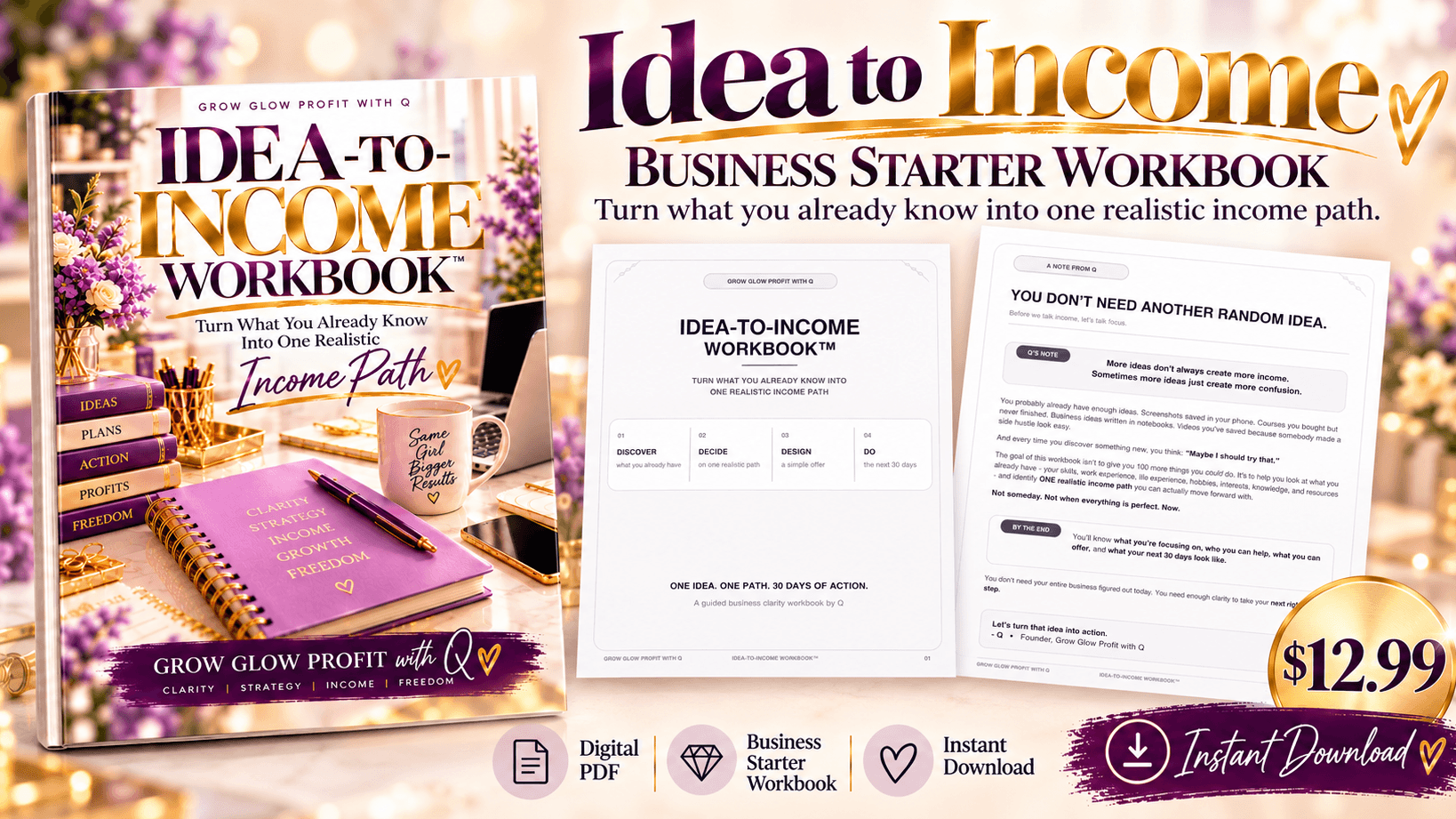 Idea to Income | Business Starter Workbook Kit