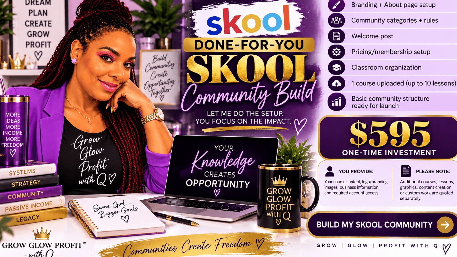 Done-for-You Skool Community Build — $595 💜